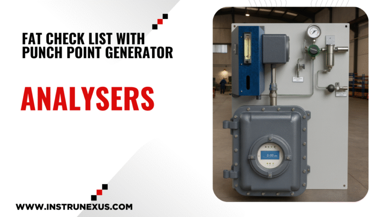 Analyser with Sampling system and Cabinet – FAT Check List