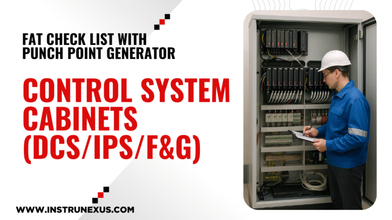 Control System Cabinets (DCS/IPS/F&G) – FAT check list