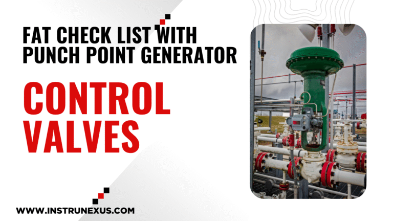 Control Valve – FAT Check List