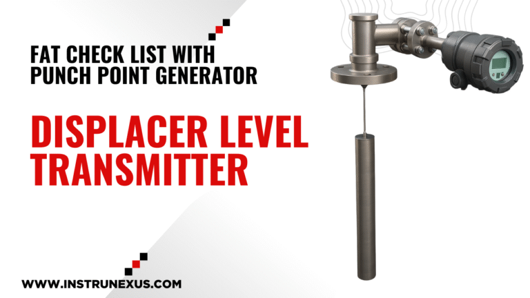 Displacer/Radar Level Transmitter with a Level Bridle – FAT Check List