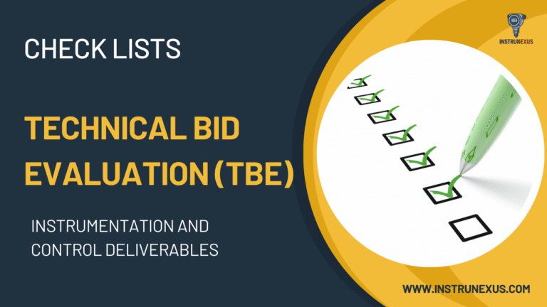 Technical Bid Evaluation (TBE) – Comprehensive I&C Engineering Checklists for EPC Projects