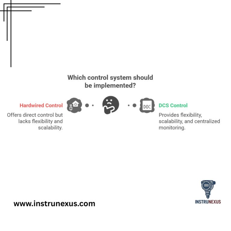 What is the difference between hardwired control and DCS control