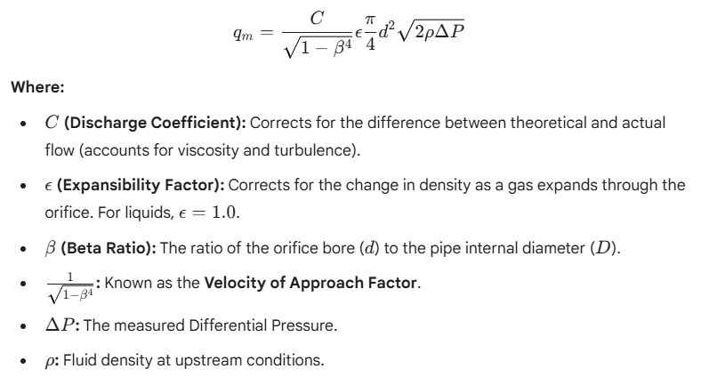 The ISO 5167 Mass Flow Formula